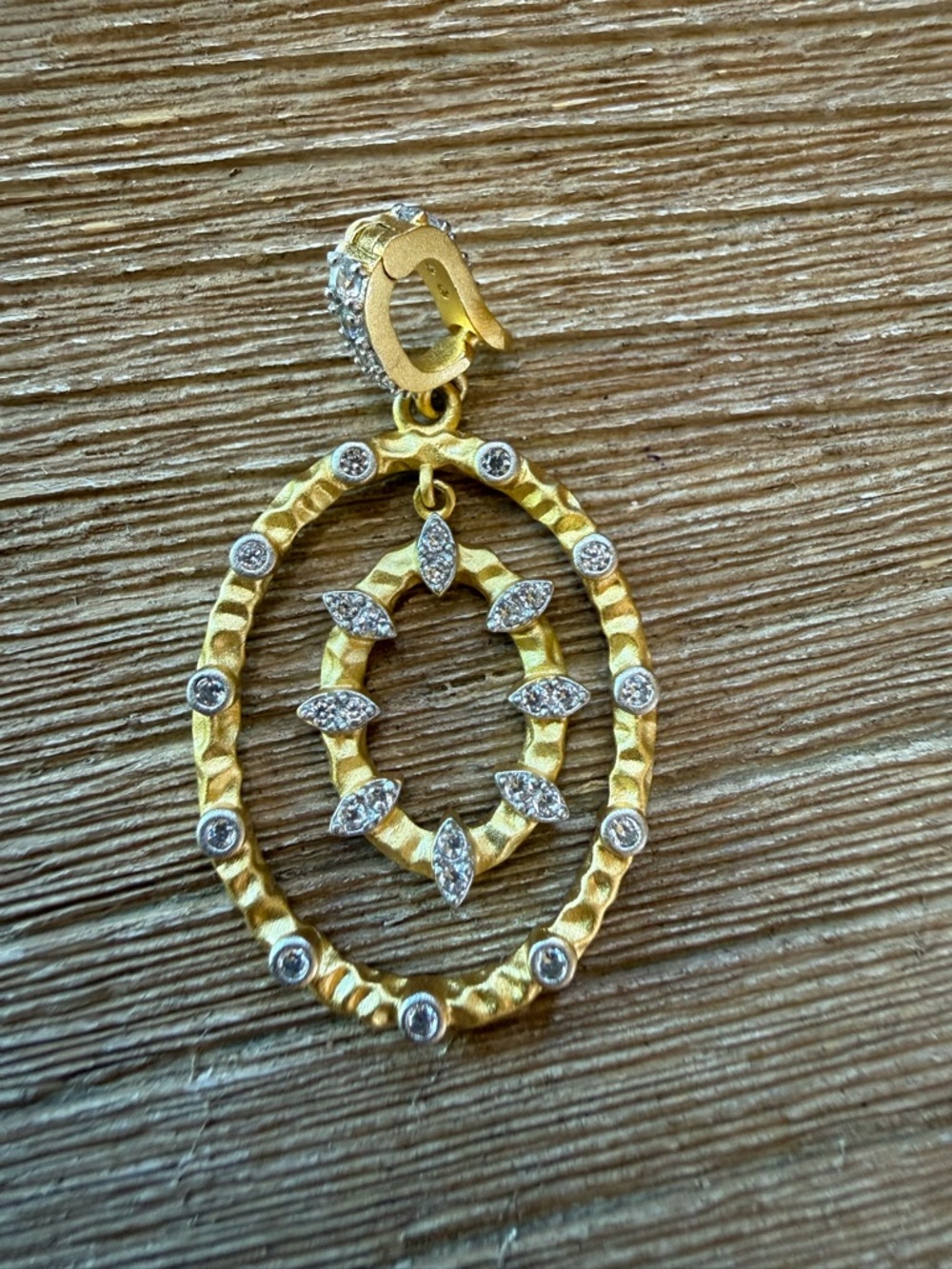 Freida Rothman Sterling Silver Gold Plated Enhancer Pendant with CZ